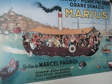 Cinéma - DUBOUT - Affiche MARIUS - Le Ferry Boat- Raimu - Pagnol-Marseille -2007