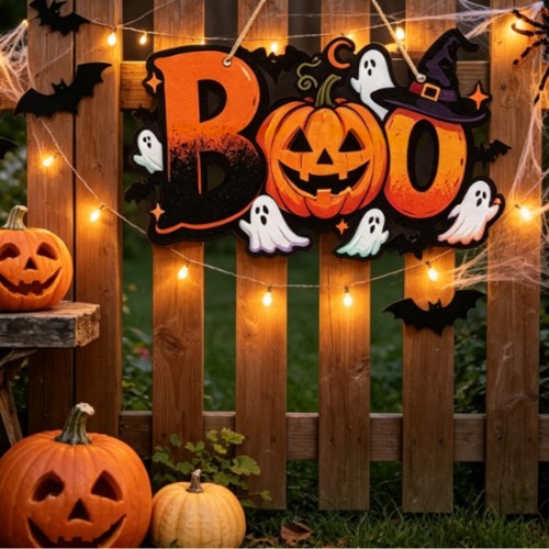 Panneau halloween bois - halloween, en