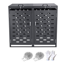 Abri de rangement pour poubelles extérieur 2 x 240 L couvercle à chaîne