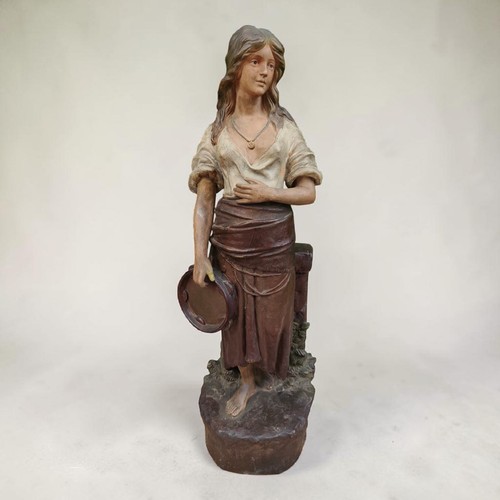 Art nouveau lady tambourine - nouveau,