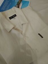 Chemise pur lin, magnifique blanc écru, Emporio Armani, manches courtes, M