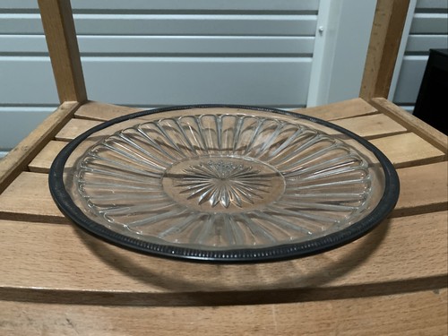 Ancien plat verre cisele - plat, en