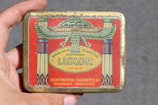 Ancienne Boite Tôle Lithographiée Cigarette Luxor Royale Bruxelles Tin Box
