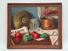 ANCIEN TABLEAU PEINTURE NATURE MORTE CUISINE / MIDI LIBRE     (Décoretout31)