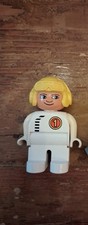 LEGO Pilote de course avec Blanc #1 Costume et Jaune Aviateur Casque Duplo