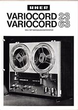 Service D'Informations Pour Uher Variocord 23, Variocord 63