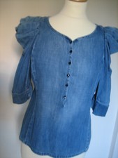 Blouse MAJE valeur:195€ jean bleu délavé T:M