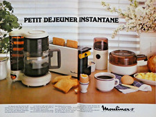 PUBLICITÉ DE PRESSE 1980 MOULINEX CAFETIÈRE MOULIN A CAFÉ GRILL PAIN
