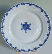 PLAT ROND PLAT D 32,5 cm CERALENE PORCELAINE DE LIMOGES ST CLOUD BLANC & BLEU 