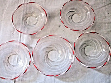 5 rares bobèches coupelles pour luminaire en cristal filigrane St Louis Baccarat