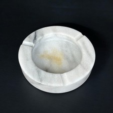 Cendrier vintage en marbre gris sculpté cigare déco rétro élégant