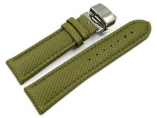 Bracelet montre boucle papillon rembourré matériau high-tech vert