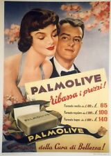 "SAVON PALMOLIVE" Affiche originale italienne entoilée  Typo-litho 1952 74x100cm