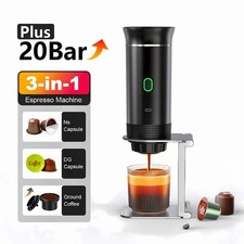 3-in-1 Portable Coffee Machine Espresso Maker 20 Bar Pressure USB Rechargeable