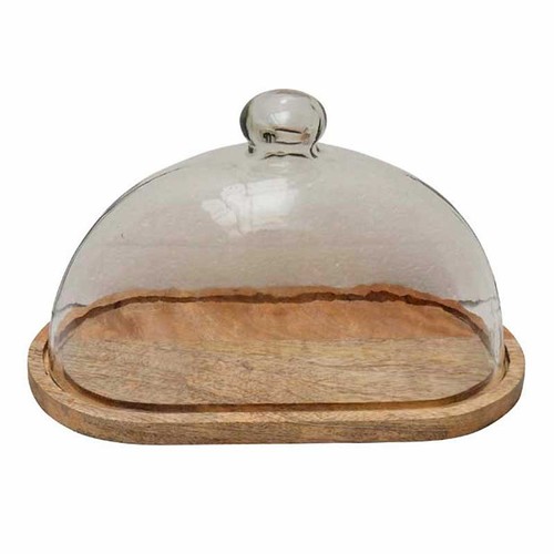Plateau avec cloche ovale