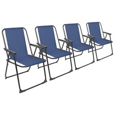 4x Noir Mat/Bleu Marine Chaise