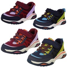 Enfants Clarks Vegan Colour-Pop Machine Lavable SPORTS Baskets " Plume Piste "