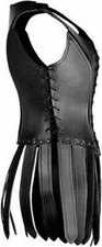 Corset à lacets en cuir noir GN armure guerrier costume renaissance...