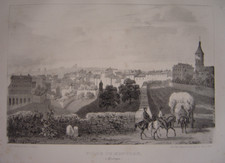 Lithographie ville de - ville,
