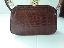 sac à main vintage En Cuir Croco