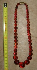 ancien Antique collier Amber Bakélite Ambre brun rouge