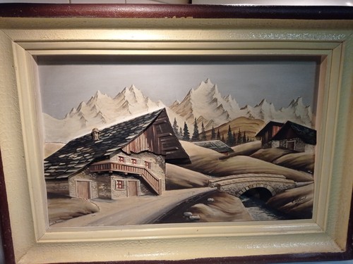 Grand tableau 75x53cm bois - 75x53cm,