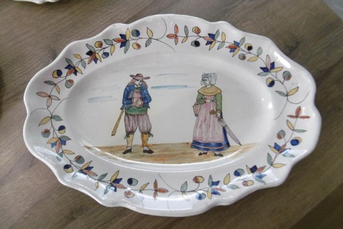 Ancien plat faience de - ancien, en