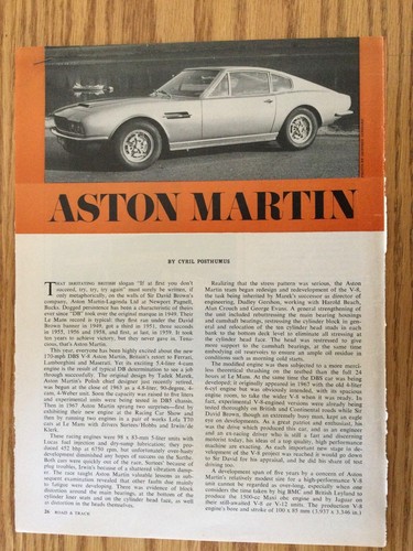 Am30 article aston martin 1970 - aston,