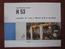 DEPLIANT PUBLICITAIRE SNECMA TURBOREACTEUR TURBOJET ENGINE M 53 MIRAGE 2000