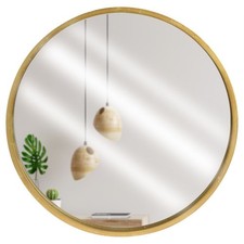 Miroir mural rond en bois
