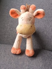 949🌟23cm Doudou Peluche Nicotoy Girafe orange Beige Marron crinière laine 