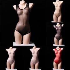 Hommes Brillant sous-Vêtement Transparent String, Justaucorps Body Débardeur