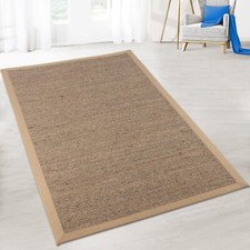 Sisal Tapis Avec Couleur Correspondant Bordure Latex-Rücken Naturfasern 3