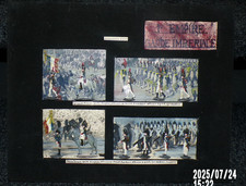 Diorama sur cadre 1er EMPIRE GARDE IMPERIALE soldats - uniformes no casque