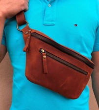 Sac banane homme en cuir de qualité, Sac en cuir homme pour voyage, Sac ceinture