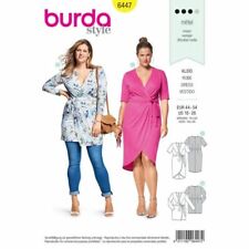 6447 PATRON  BURDA  2 CREATIONS ROBE TUNIQUE DRAPEE GRANDE TAILLE 46 AU 56