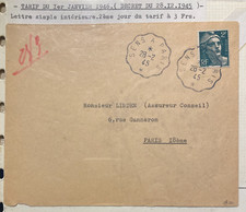 Lettre simple 2e jour du tarif