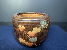 Brasier laqué Hibachi Maki-e Art W7inch Artisanat Japon ancien