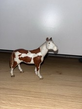 917Z Vintage Schleich 13241 Cheval Etalon Pferd Pinto Marron & Blanc