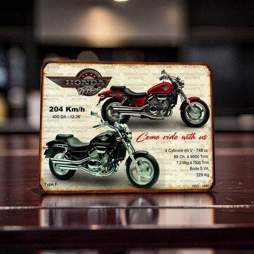 Plaque métal vintage - métal, honda