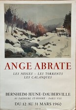 ANGE ABRATE AFFICHE LITHO 1960 EXPO BERNHEIM JEUNE  MOURLOT FRENCH POSTER