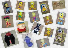 Peluche TITI TWEETY MARSUPILAMI SOUTH PARK Lapin type PLAYBOY FURGLES Gorille