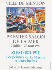 FRANÇOIS DESNOYER PREMIER SALON DE LA MER - MENTON 1972 affiche