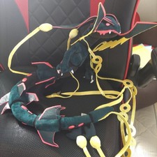 Peluche Pokemon Rayquaza 2015 Mega Center Rare Doudou Noir