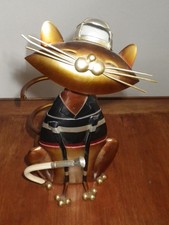 sculpture chat en métal tête