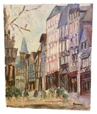 huile sur toile rues de  Rouen