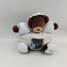 Doudou ours marron bleu jean Denim KALOO - 26162