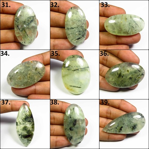 Vert naturel prehnite - vert, cabochon