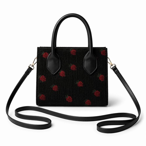 Sac main femme tweed fraise - main,