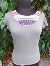 Top T-shirt tunique blouse ANATOPIK Jamy 38/40 Polyester kaki col mesh coeur